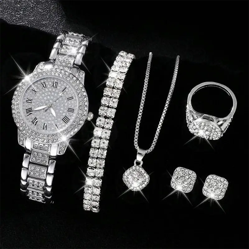 Luxury Rhinestone 6pcs Jewelry Set